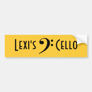 Autocollant De Voiture clef basse, le violoncelle de Lexi