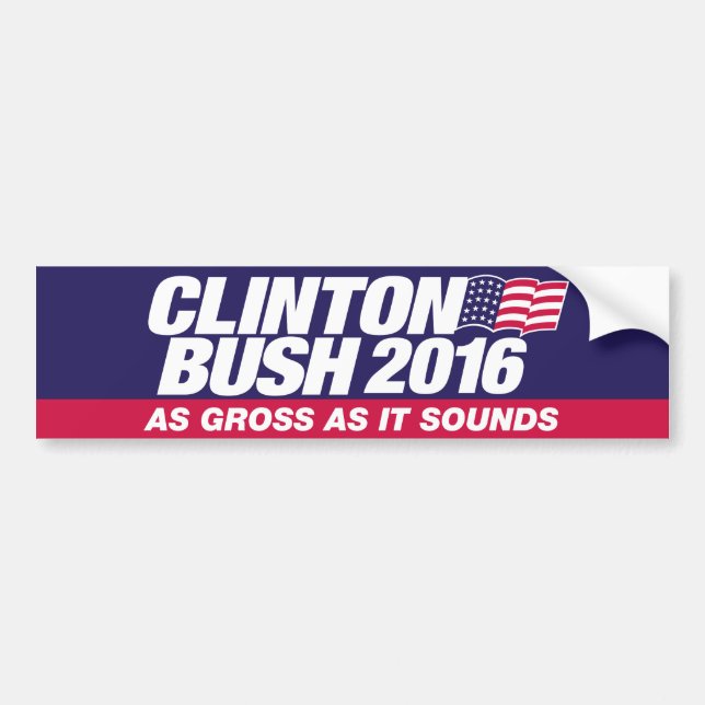 Autocollant De Voiture Clinton Bush 2016 (Devant)