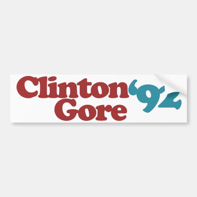 Autocollant De Voiture Clinton Gore 1992 (Devant)