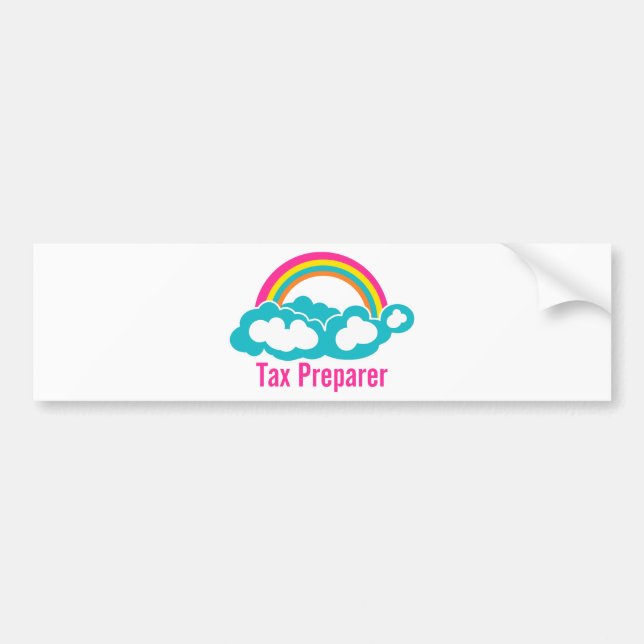 Autocollant De Voiture Cloud Rainbow Tax Preparing (Devant)