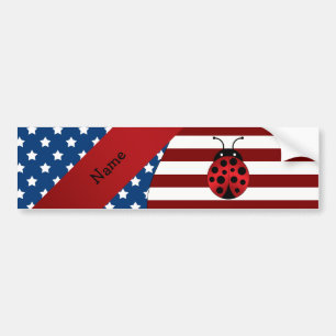 Autocollant De Voiture Coccinelle patriotique nommée personnalisée