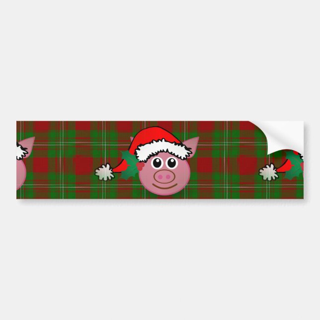 Autocollant De Voiture cochon de noël (Devant)