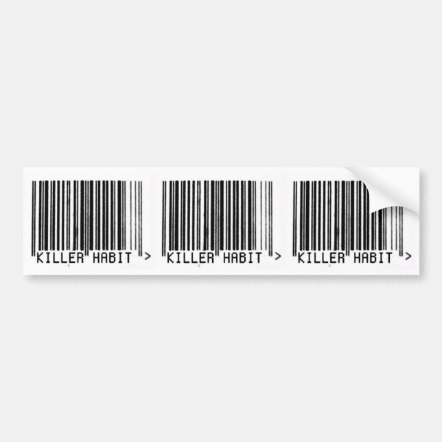 Autocollant De Voiture Code barres d'habitude de tueur (Devant)