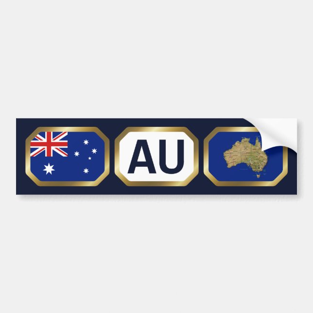 Autocollant De Voiture Code de la carte du drapeau australien (Devant)