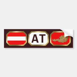 Autocollant De Voiture Code de la carte du drapeau autrichien Bumper Stic