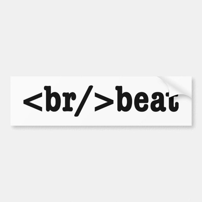 Autocollant De Voiture code HTML breakbeat (Devant)