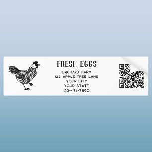 Autocollant De Voiture Code QR Œufs Frais de Poule de Ferme