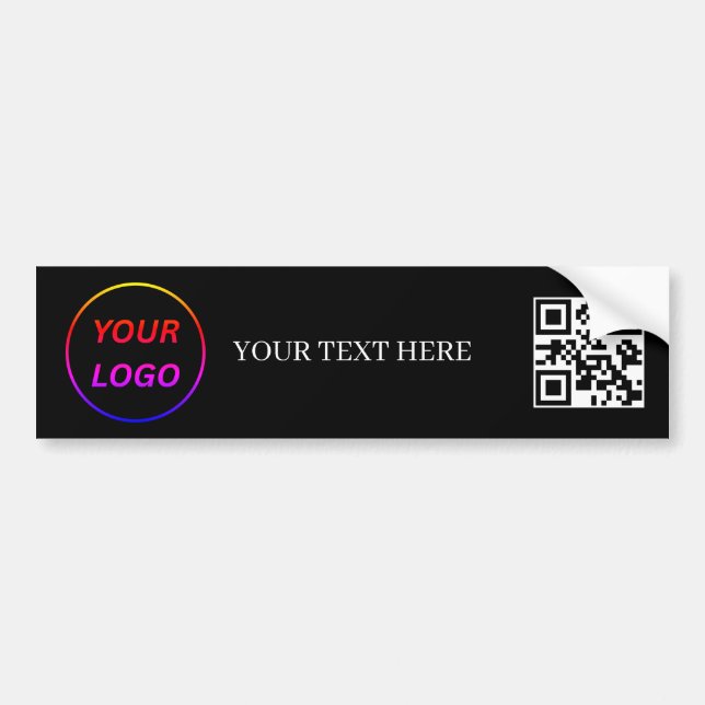 Autocollant De Voiture Code QR promotionnel simple logo et texte pour ent (Devant)