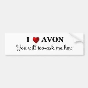 Autocollant De Voiture coeur/amour AVON - demandez comment