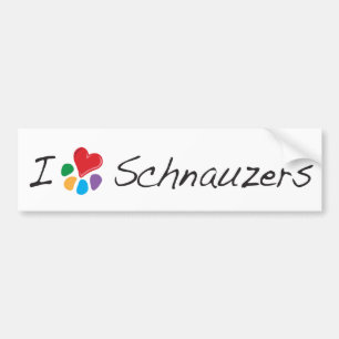 Autocollant De Voiture Coeur animal de Lover_I mon Schnauzer