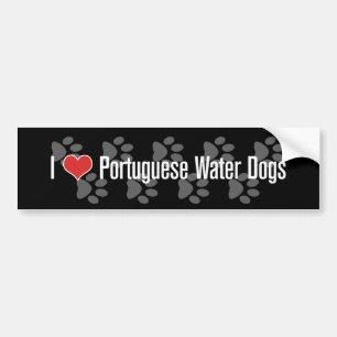 Autocollant De Voiture (Coeur) chiens d'eau I portugais