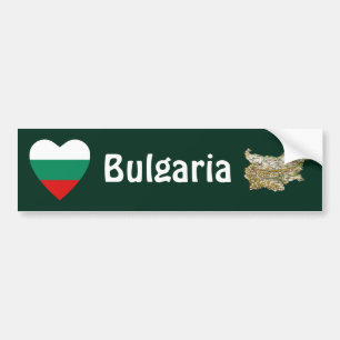 Autocollant De Voiture Coeur de drapeau de la Bulgarie + Adhésif pour