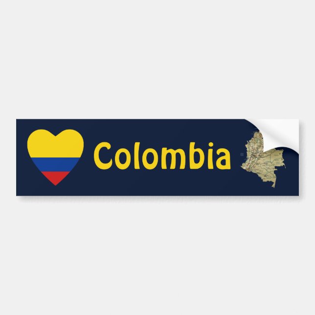 Autocollant De Voiture Coeur de drapeau de la Colombie + Adhésif pour (Devant)