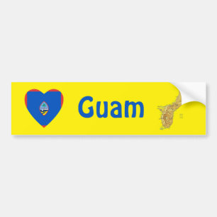 Autocollant De Voiture Coeur de drapeau de la Guam + Adhésif pour