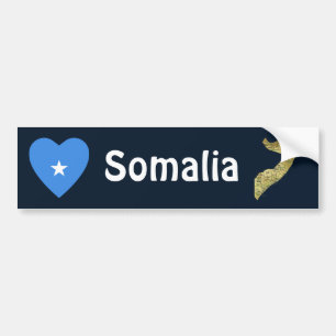 Autocollant De Voiture Coeur de drapeau de la Somalie + Adhésif pour