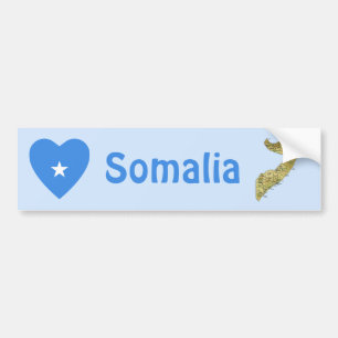 Autocollant De Voiture Coeur de drapeau de la Somalie + Adhésif pour