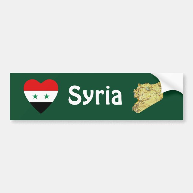 Autocollant De Voiture Coeur de drapeau de la Syrie + Adhésif pour (Devant)