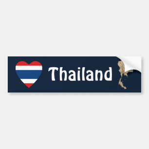Autocollant De Voiture Coeur de drapeau de la Thaïlande + Adhésif pour