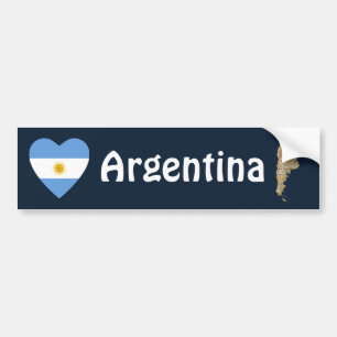 Autocollant De Voiture Coeur de drapeau de l'Argentine + Adhésif pour