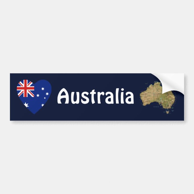 Autocollant De Voiture Coeur de drapeau de l'Australie + Adhésif pour (Devant)