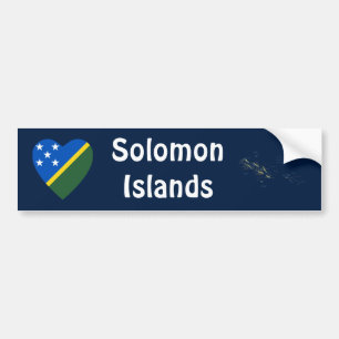 Autocollant De Voiture Coeur de drapeau d'îles Salomon + Adhésif pour