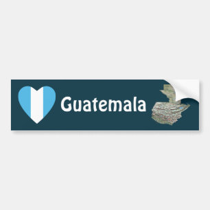 Autocollant De Voiture Coeur de drapeau du Guatemala + Adhésif pour