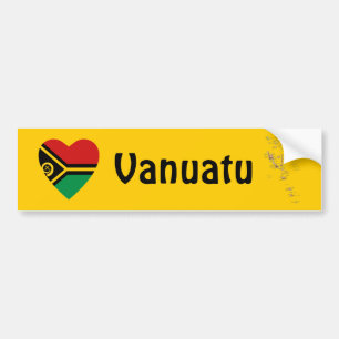 Autocollant De Voiture Coeur de drapeau du Vanuatu + Adhésif pour