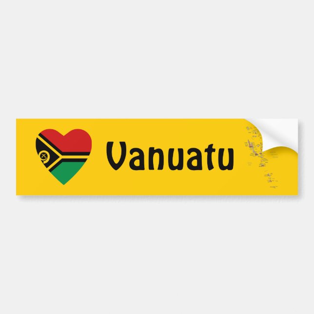 Autocollant De Voiture Coeur de drapeau du Vanuatu + Adhésif pour (Devant)