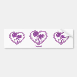 Autocollant De Voiture Coeur de palmier hawaïen