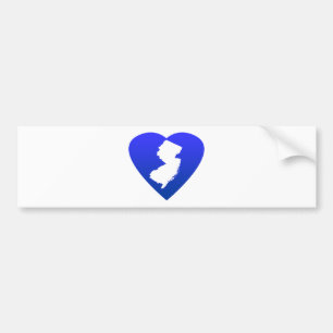 Autocollant De Voiture Coeur du New Jersey bleu