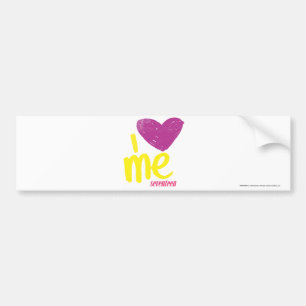 Autocollant De Voiture Coeur I je pourpre/jaune
