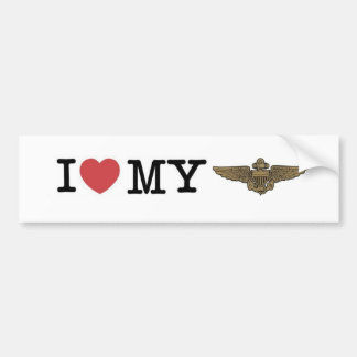 Autocollant De Voiture Coeur I mon aviateur naval