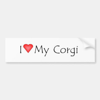 Autocollant De Voiture Coeur I mon corgi