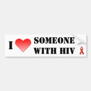Autocollant De Voiture Coeur I quelqu'un avec HIV