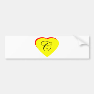 Autocollant De Voiture Coeur jaune rouge C Faire-part de mariage Le MUSÉE