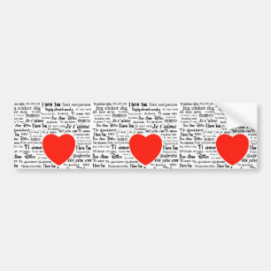 Autocollant De Voiture coeur je t'aime