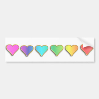 Autocollant De Voiture Coeurs d'arc-en-ciel de KRW