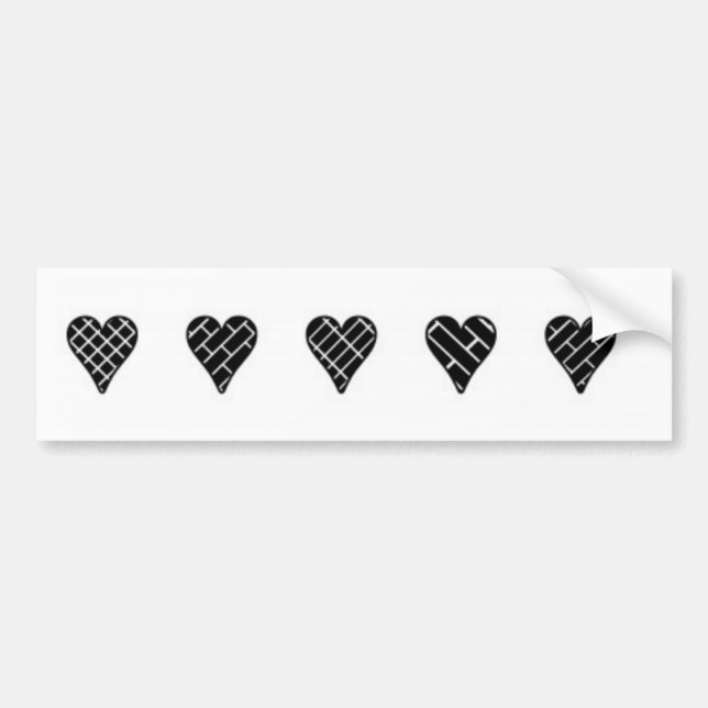 Autocollant De Voiture Coeurs décoratifs noirs (Devant)