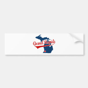 Autocollant De Voiture Coeurs Grand Rapids Michigan