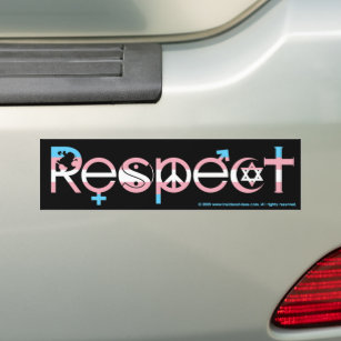 Autocollant De Voiture Coexister avec le respect La fierté transgenre
