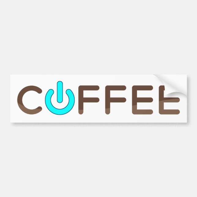 Autocollant De Voiture Coffee Power (BLue) (Devant)