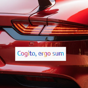 Autocollant De Voiture Cogito Ergo Sum Philosophie Citation Colorée