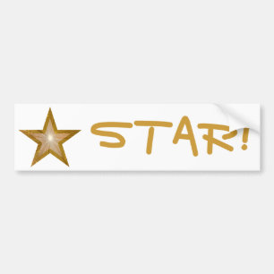 Autocollant De Voiture Colonne de pare-chocs Gol Star 'STAR!' blanc