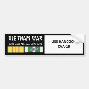 AUTOCOLLANT DE VOITURE COMBATTANT D'USS HANCOCK VIETNAM