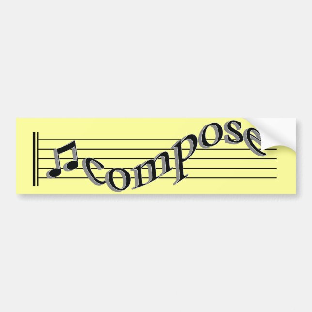 Autocollant De Voiture Composez la musique (Devant)