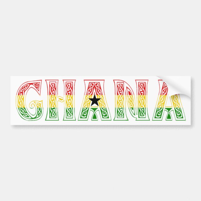 Autocollant De Voiture Conception de couleurs du Ghana ! (Devant)