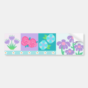 Autocollant De Voiture Conception de fleurs vibrantes en fleurs