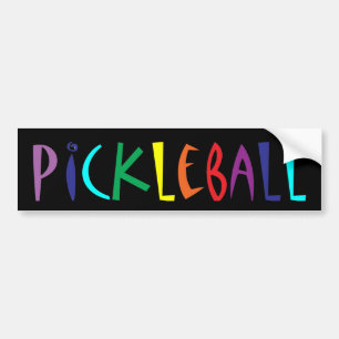 Autocollant De Voiture Conception de lettres colorée de Pickleball