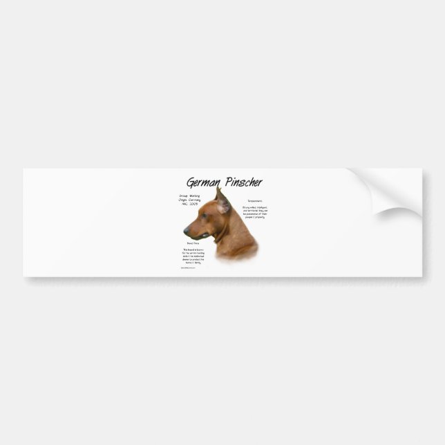 Autocollant De Voiture Conception de l'histoire allemande Pinscher (Devant)