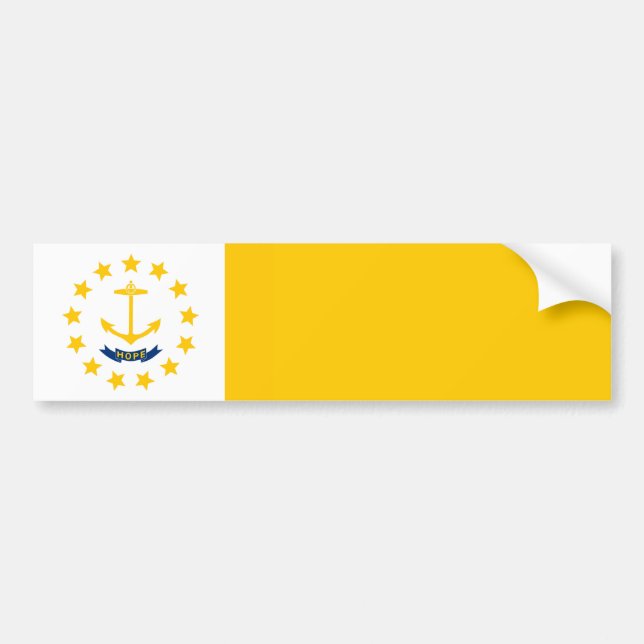 Autocollant De Voiture Conception du drapeau de l'État de Rhode Island (Devant)